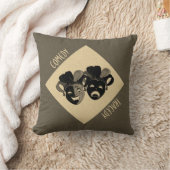 喜劇と悲劇シアターマスク2 in 1 クッション (ブランケット)