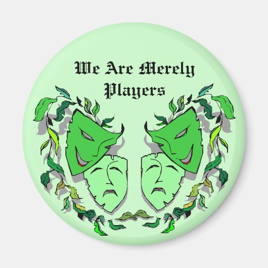 喜劇と悲劇ドラマのマスクシアターマグネット マグネット (正面)