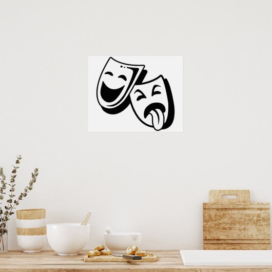 喜劇と悲劇マスク ポスター (キッチン)