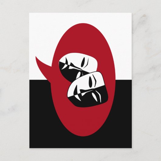 喜劇と悲劇マスク ポストカード (正面)