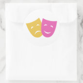 喜劇と悲劇マスク ラウンドシール (バッグ)