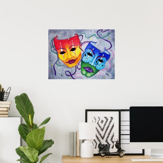 喜劇と悲劇 ポスター (ホームオフィス)