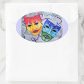 喜劇と悲劇 楕円形シール (バッグ)