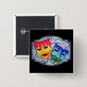 喜劇と悲劇 缶バッジ (正面&裏面)