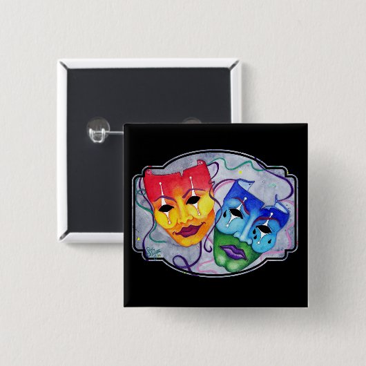 喜劇と悲劇 缶バッジ (正面&裏面)