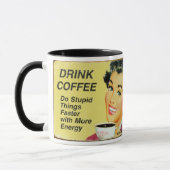 喜劇のコーヒーカップのヴィンテージの広告 マグカップ (左)