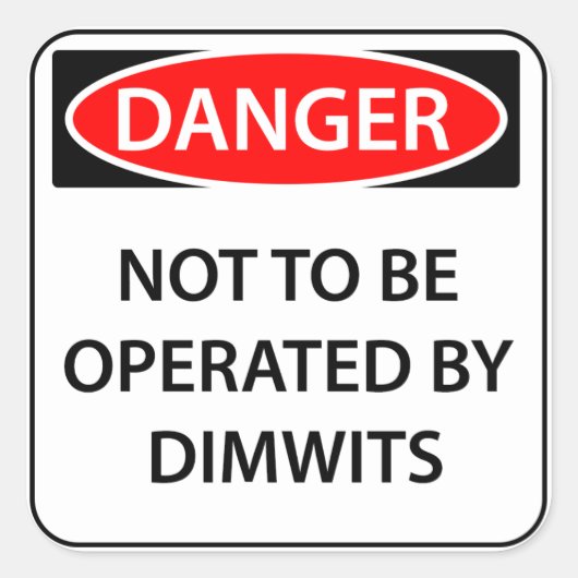 喜劇の危険ステッカー スクエアシール (正面)