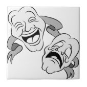 喜劇の悲劇のマスク タイル (正面)