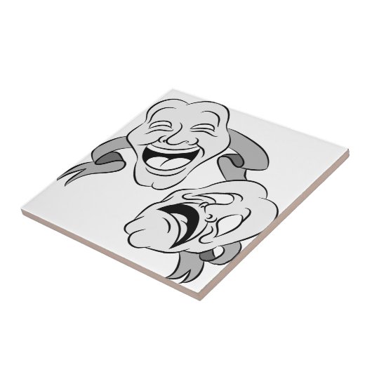 喜劇の悲劇のマスク タイル (側面)