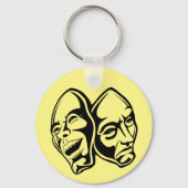 喜劇の悲劇の劇場のマスクはまだ生活を仮装 キーホルダー (正面)