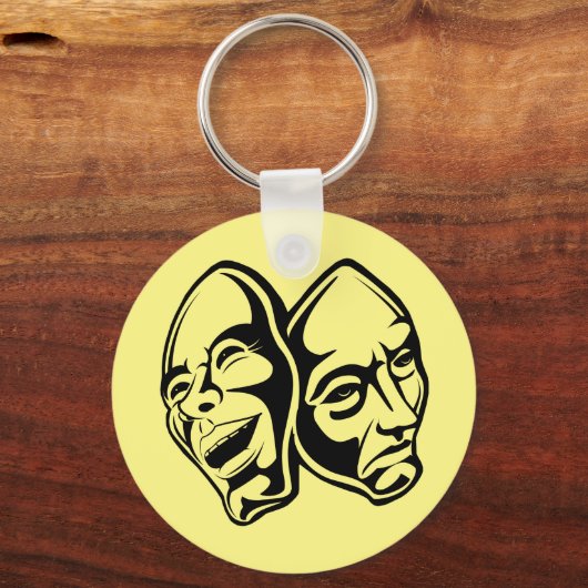 喜劇の悲劇の劇場のマスクはまだ生活を仮装 キーホルダー (裏面)