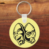 喜劇の悲劇の劇場のマスクはまだ生活を仮装 キーホルダー (正面)