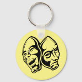 喜劇の悲劇の劇場のマスクはまだ生活を仮装 キーホルダー (裏面)