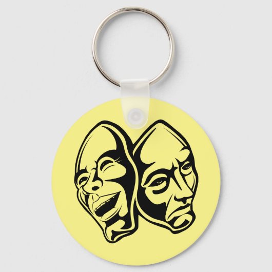 喜劇の悲劇の劇場のマスクはまだ生活を仮装 キーホルダー (裏面)