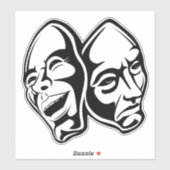 喜劇の悲劇の劇場のマスクはまだ生活を仮装 シール (シート)