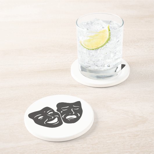 喜劇の悲劇の劇場用仮面 コースター (側面)