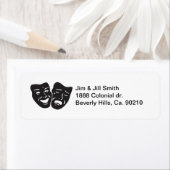 喜劇の悲劇の劇場用仮面 ラベル (インサイチュ)