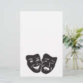喜劇の悲劇の劇場用仮面 便箋 (スタンド正面)