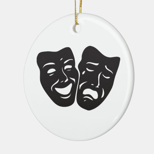 喜劇の悲劇の戯曲劇場のマスク セラミックオーナメント (左)