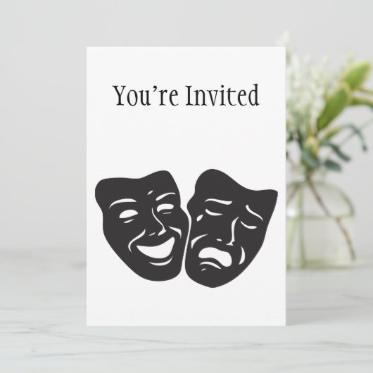 喜劇の悲劇の戯曲劇場のマスク 招待状 (スタンド正面)