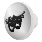 喜劇の悲劇の銀の劇場のマスク セラミックノブ (右)