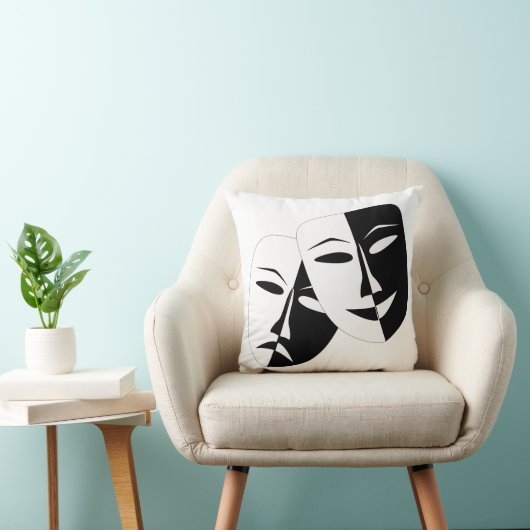 喜劇の悲劇の黒と白の劇場用マスク クッション (椅子)