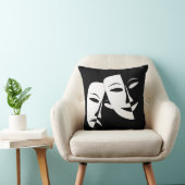 喜劇の悲劇の黒と白の劇場用マスク クッション (椅子)