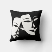 喜劇の悲劇の黒と白の劇場用マスク クッション (裏面)