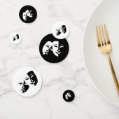 喜劇の悲劇の黒と白の劇場用マスク コンフェッティ (グループ)