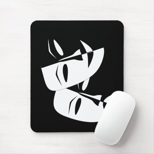 喜劇の悲劇の黒と白の劇場用マスク マウスパッド (マウス)