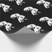 喜劇の悲劇の黒と白の劇場用マスク ラッピングペーパー (角)