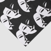 喜劇の悲劇の黒と白の劇場用マスク 薄葉紙 (詳細)