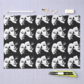 喜劇の悲劇の黒と白の劇場用マスク 薄葉紙 (クラフト)