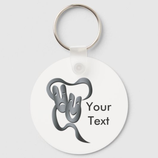 喜劇の悲劇グレーシアターマスクキーチェーン キーホルダー (正面)