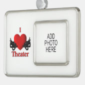 喜劇の悲劇シアターマスクオーナメントと写真 シルバープレートフレームオーナメント (左)