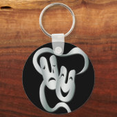 喜劇の悲劇シアターマスク白黒基本 キーホルダー (正面)