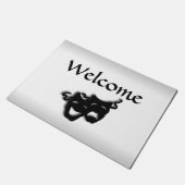 喜劇の悲劇シルバーシアターマスク ドアマット (アングル)