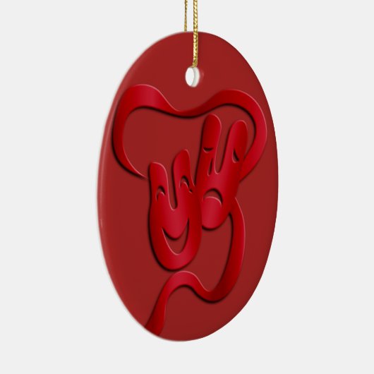 喜劇の悲劇ドラマ劇場クリスマスオーナメント セラミックオーナメント (右)