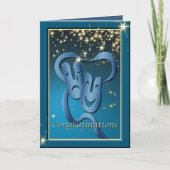 喜劇の悲劇ブルーシアターマスクおめでとう カード (正面)