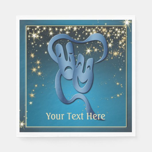 喜劇の悲劇ブルーシアターマスクカスタム スタンダードランチョンナプキン (正面)