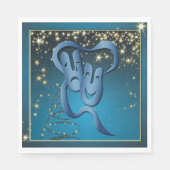 喜劇の悲劇ブルーシアターマスクブルー スタンダードランチョンナプキン (正面)