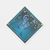 喜劇の悲劇ブルーシアターマスクブルー スタンダードランチョンナプキン (角)