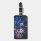 喜劇または悲劇のこっけい者のマスク ラゲッジタグ (正面縦)