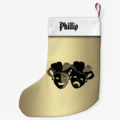 喜劇パーソナライズされた劇場用マスク スモールクリスマスストッキング (裏面)
