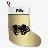 喜劇パーソナライズされた劇場用マスク スモールクリスマスストッキング (正面)