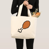 喜劇的なばち状核突起肉 ラージトートバッグ (正面(商品))