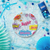 喜劇的なスタイルのガーリーな英雄のデザイン ペーパープレート (パーティー)