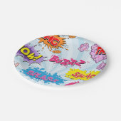 喜劇的なスタイルのガーリーな英雄のデザイン ペーパープレート (アングル)