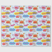 喜劇的なスタイルのガーリーな英雄のデザイン ラッピングペーパー (フラット)