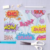 喜劇的なスタイルのガーリーな英雄のデザイン 薄葉紙 (クラフト)